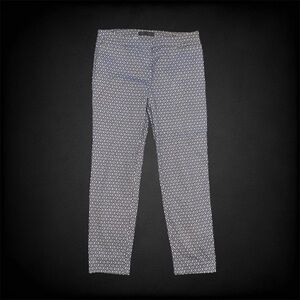 Suzy Shier 33" Black and White Geometric Print Stretchy Ankle Pants
